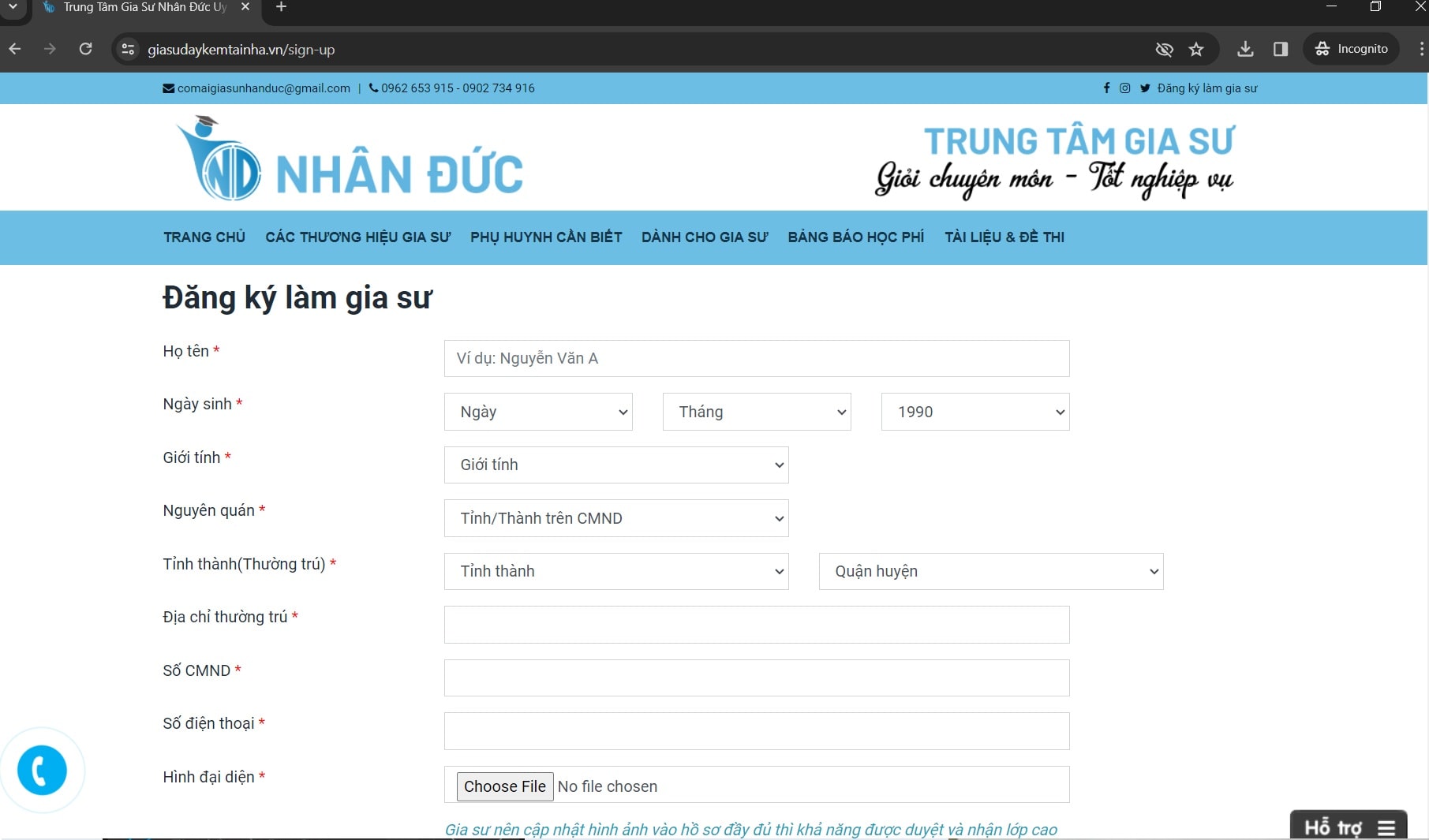 Hướng Dẫn Đăng Ký Làm Gia Sư Dạy Kèm