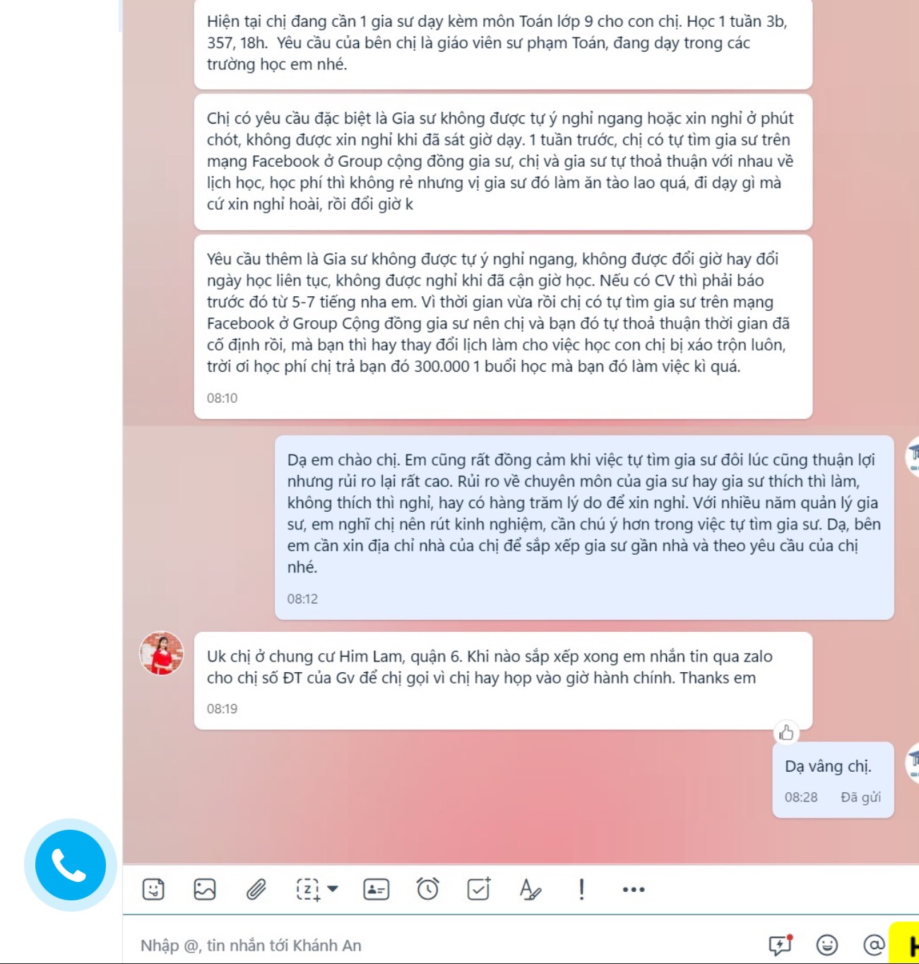 trung tâm gia sư uy tín